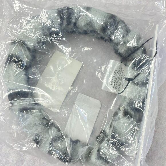 EUGENIA KIM Dora Faux Fur Headband Gray Leopard Womens Fake Fur Hair Band OS - Picture 4 of 10